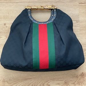 Gucci GG web top handle bag